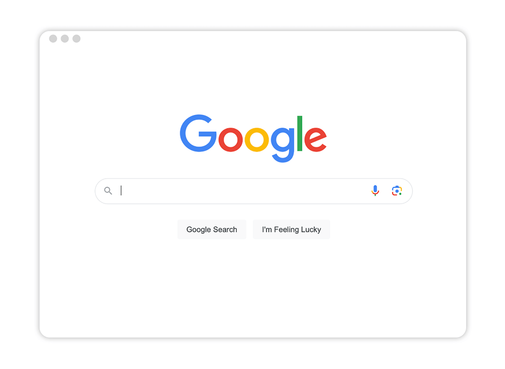 Google Search engine screenshot