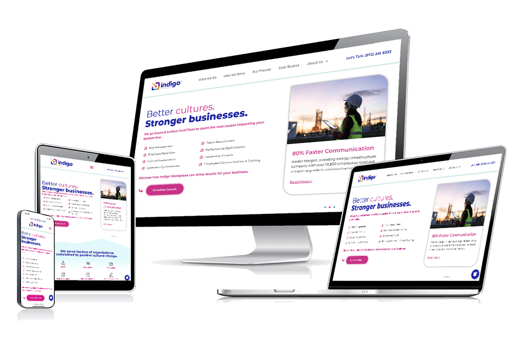 A visually appealing custom website design, tailored to meet specific business needs and branding guidelines.