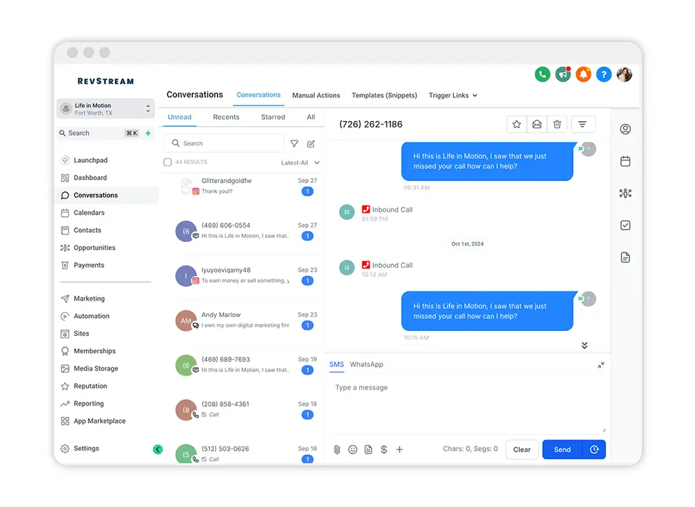 RevStream Multi Channel Messaging 2 Way Text Messaging
