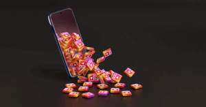 A smartphone screen overflowing with video play icons, symbolizing viral social media content, **digital media marketing**, and the volume of video creation needed for a successful, digital marketing strategy and online presence.